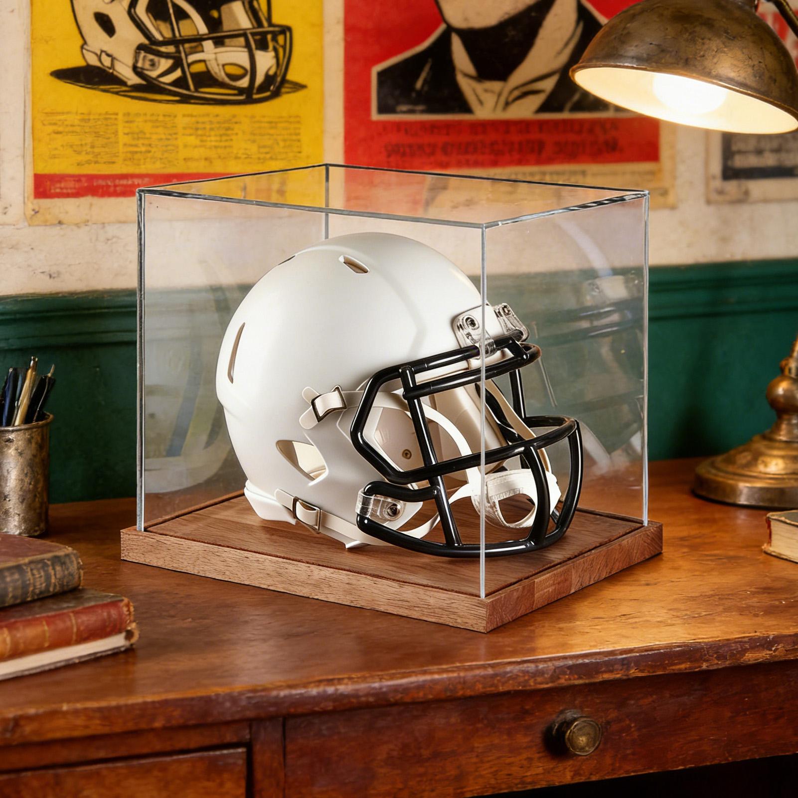 Football Helmet Display Case C - đánh giá và giá Display Stand Wood