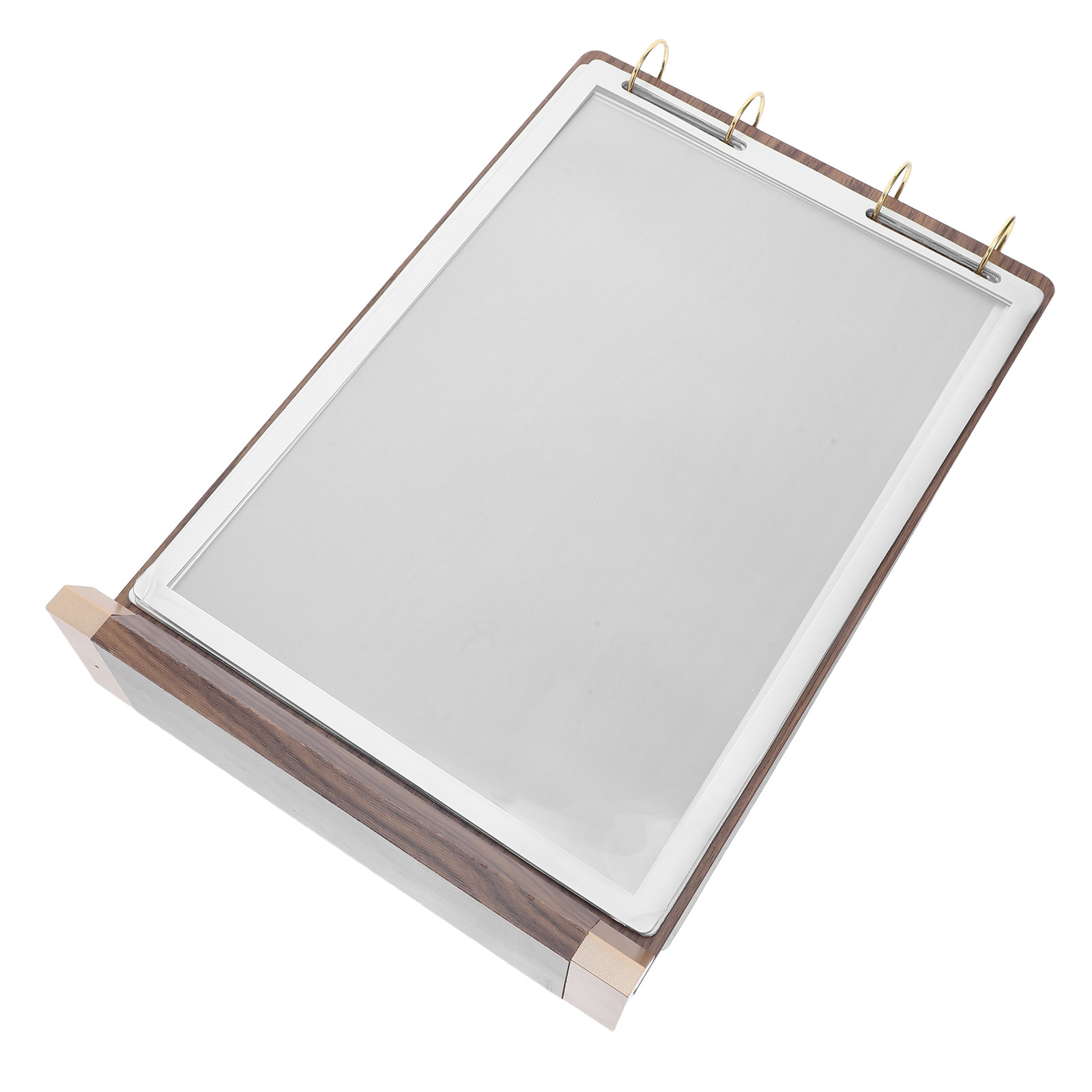 A4 Walnut Wood Menu Flip Displ - đánh giá và giá Display Stand Wood