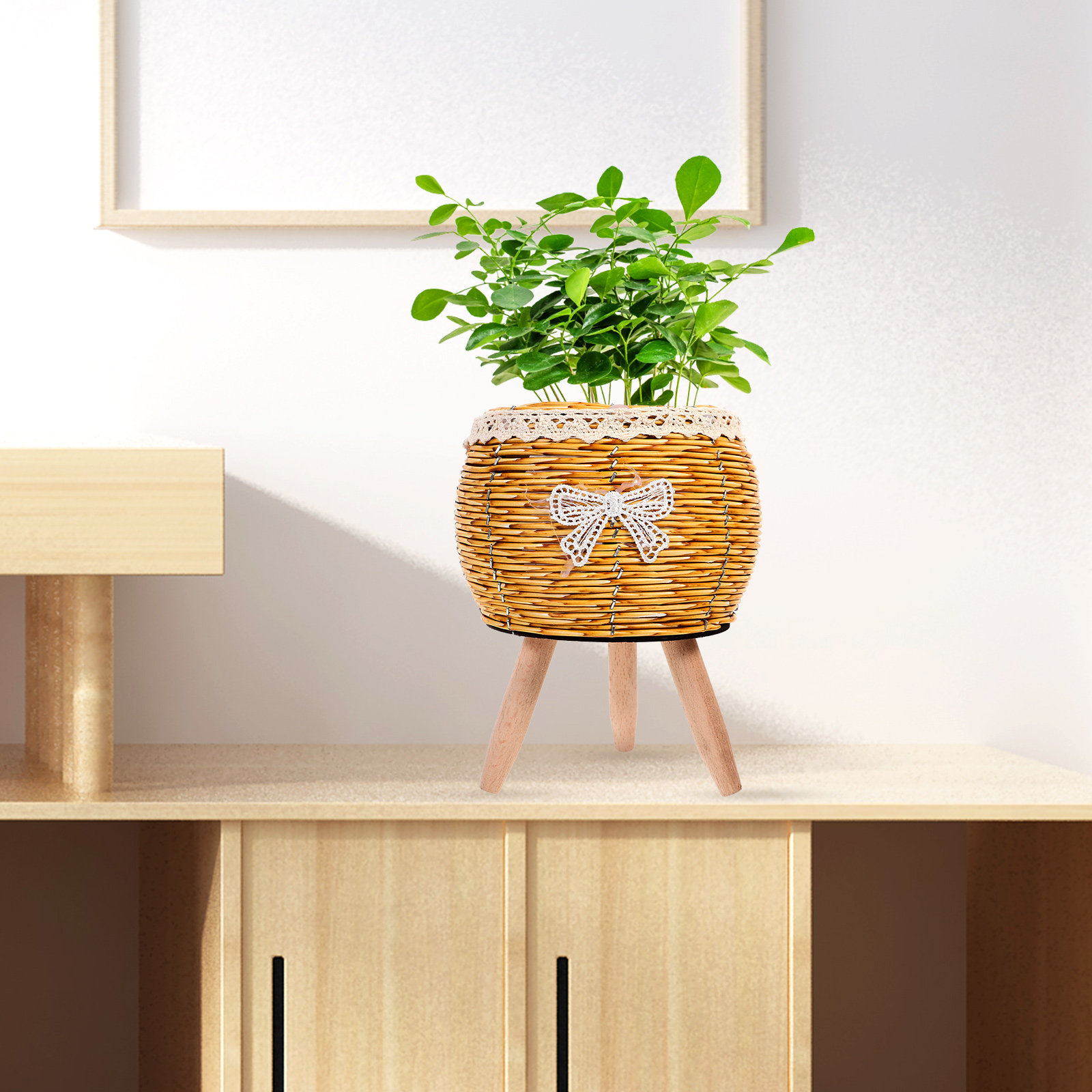Wooden Woven Flower Pot Holder - đánh giá và giá Bonsai Garden Indoor