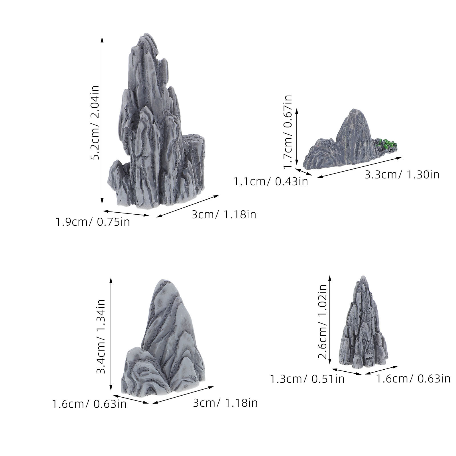 4Pcs Detailed Mini Resin Rocke - đánh giá và giá Bonsai Garden Set Up