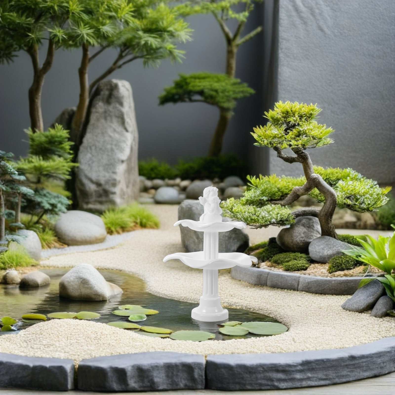 2Pcs Two-Tier Plastic Miniatur - đánh giá và giá Bonsai Garden Landscape Design